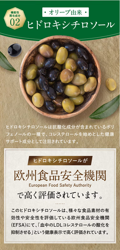 オリーブ由来のヒドロキシチロソール