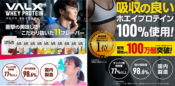 VALX ホエイプロテイン 11種類のフレーバー 1kg