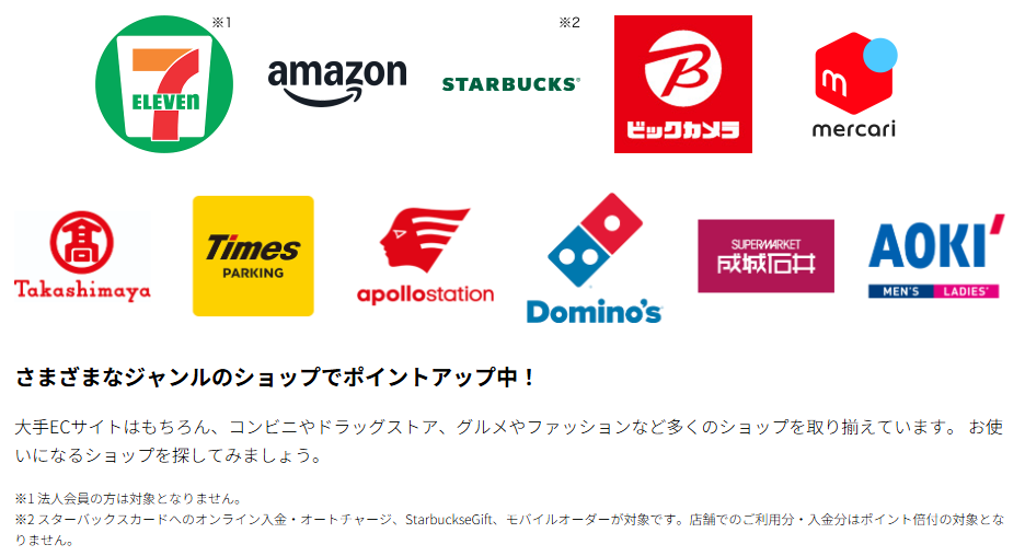 特約店でポイントアップ