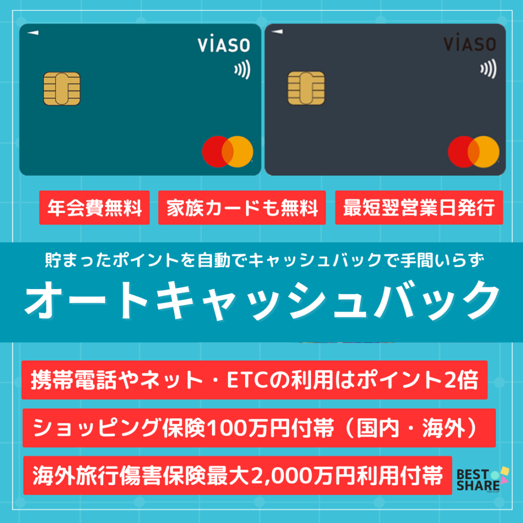 三菱UFJカード VIASOカードの審査や還元率を解説