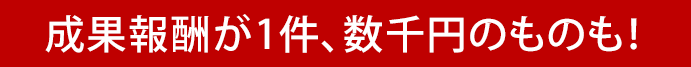 成果報酬が1件、数千円のものも！