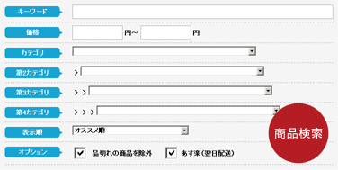 楽天市場を訪れることなくキーワードや価格を指定して検索が可能です。